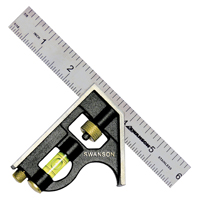 Swanson TC130 Professional Grade Pocket Combination Square, 6 in, 1/8 in, 1/16 in, 1/32 in and mm Scale