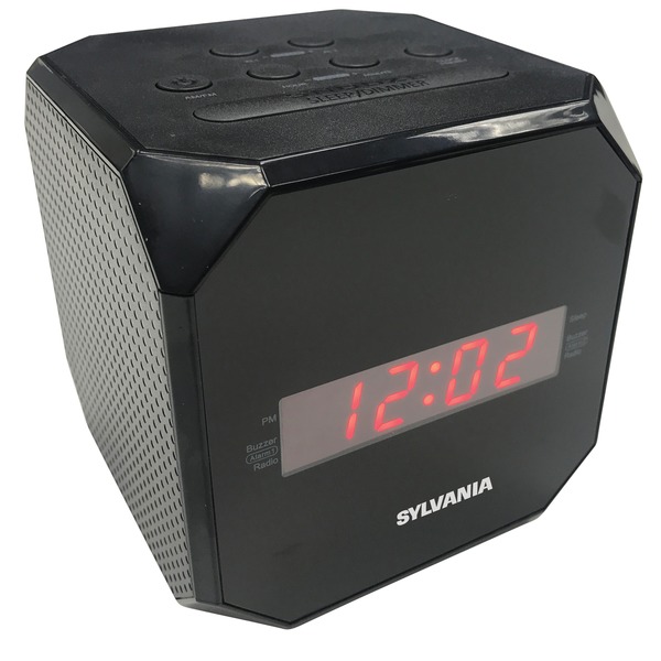 SYLVANIA SCR1420-BLACK Cube Clock Radio
