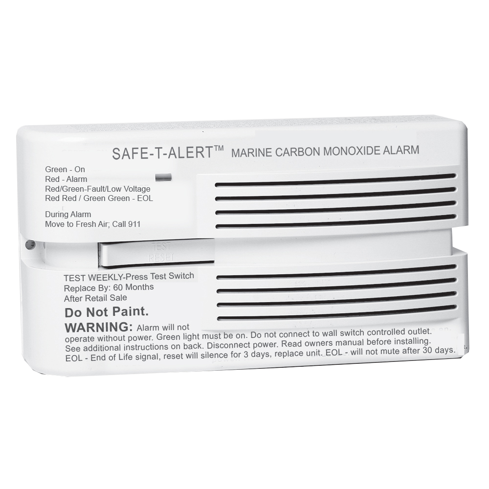 Safe-T-Alert 65 Series Marine Carbon Monoxide Alarm - Flush Mount - 12V - White