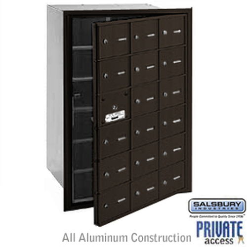 4B+ Horizontal Mailbox (Includes Master Commercial Lock) - 18 A Doors (17 usable) - Bronze - Front Loading - Private Access