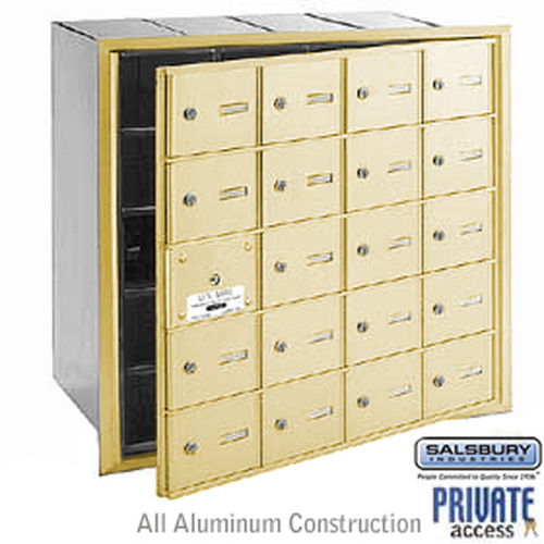 4B+ Horizontal Mailbox (Includes Master Commercial Lock) - 20 A Doors (19 usable) - Sandstone - Front Loading - Private Access