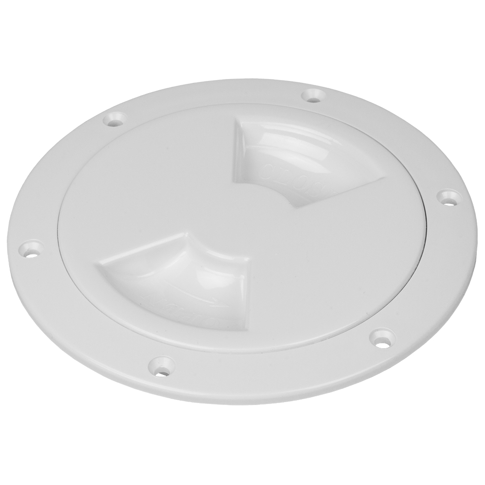 Sea-Dog Quarter-Turn Smooth Deck Plate w/Internal Collar - White - 4"