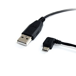 1' Left Angle Micro USB Cable