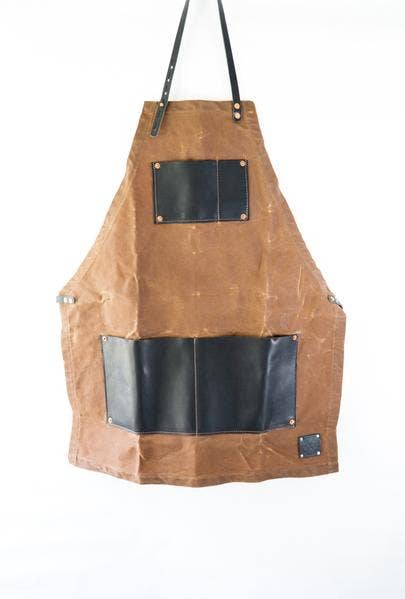 The Charles Master Waxed Canvas and Leather Apron