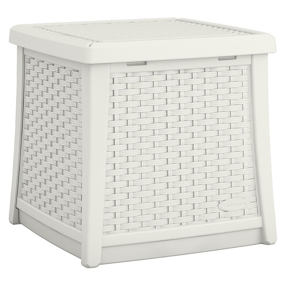 Side Table Deck Box, White