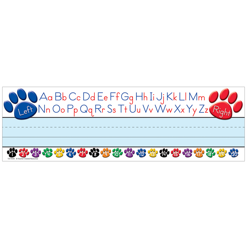 Colorful Paw Prints Left/Right Alphabet Name Plates, Pack of 36