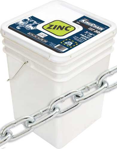 GR30 PROOF COIL CHAIN, ZINC, 3/16 IN. X 150 FT.