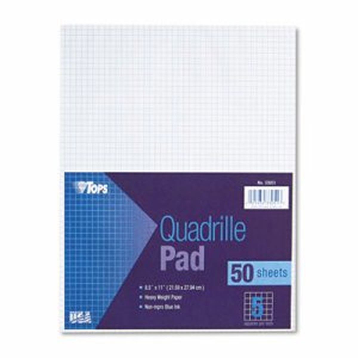 Quadrille Pads, 5 Squares/Inch, 8 1/2 x 11, White, 50 Sheets