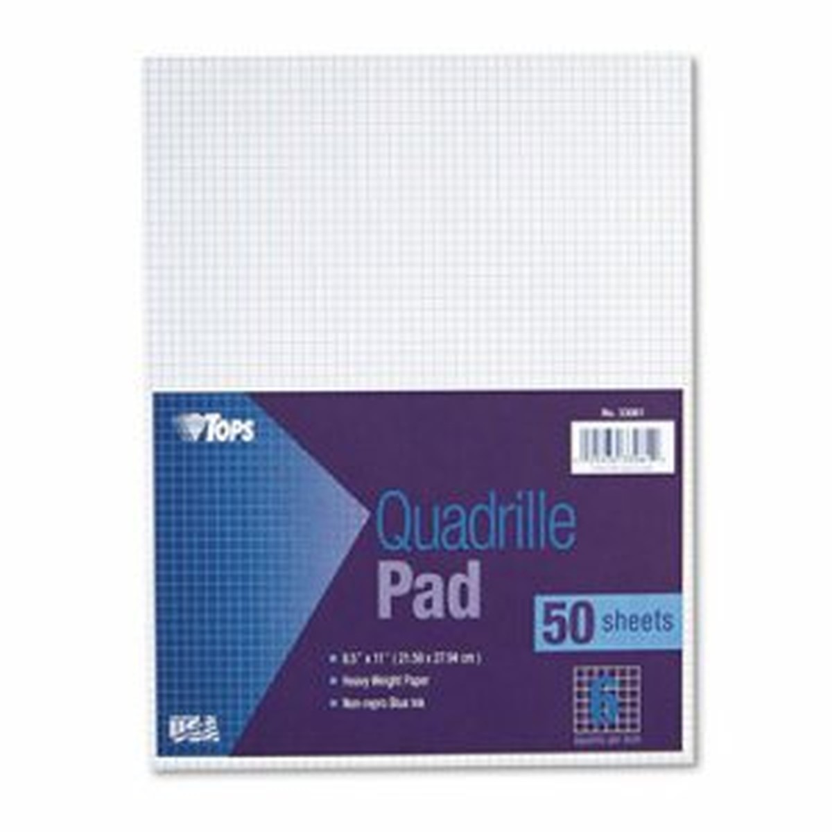 Quadrille Pads, 6 Squares/Inch, 8 1/2 x 11, White, 50 Sheets