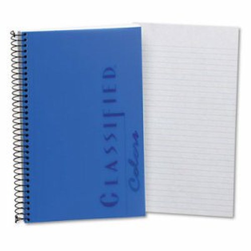 Classified Colors Notebook, Blue Cover, 8 1/2 x 5 1/2, White, 100 Sheets