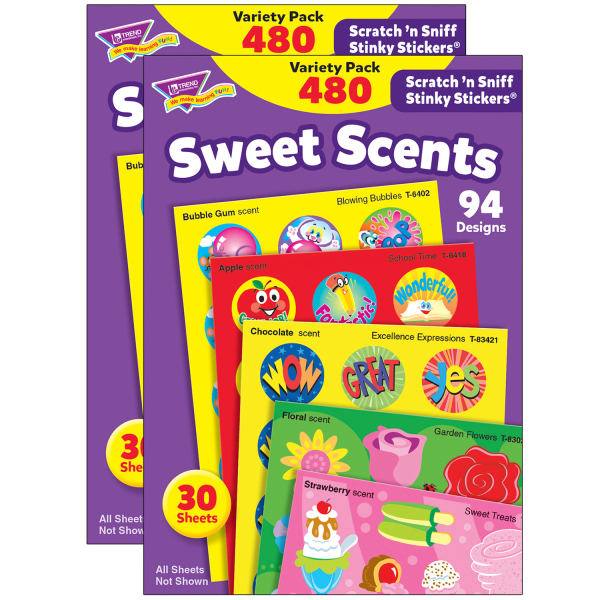 Sweet Scents Stinky Stickers Variety Pack, 480 Per Pack, 2 Packs