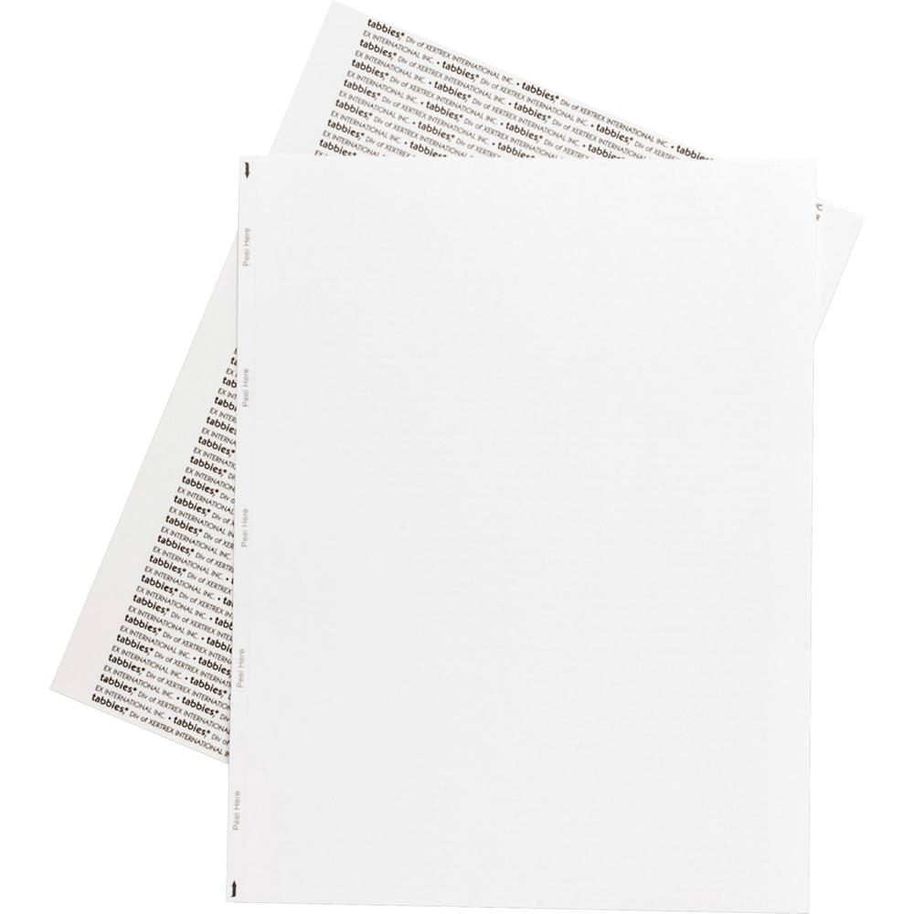 Tabbies Transcription Label Printer Sheets - 8 1/2" x 11" Length - Laser - White - 100 / Box - Jam-free