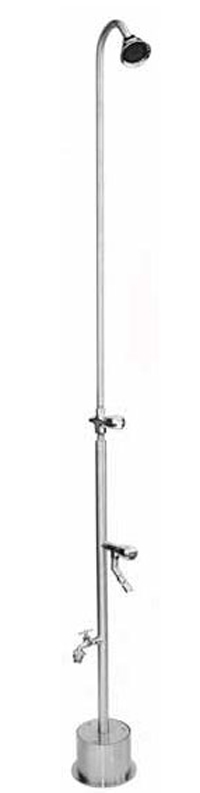 ADA Compliant Free Standing Single Supply Shower with Foot Shower and Hose Bibb