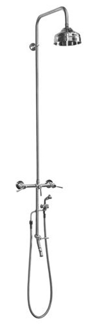 ADA Outdoor Wall Mount Hot and Cold Shower with 6" Shower Head in Stainless Steel