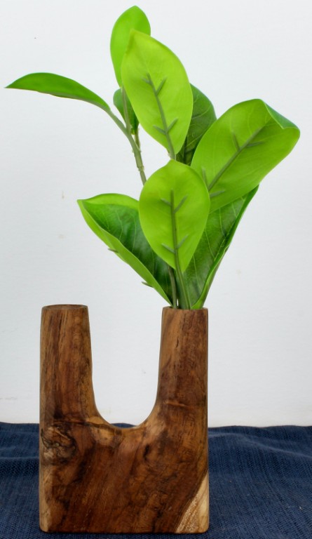 Hand Carved Wooden Vase - "Deuce"