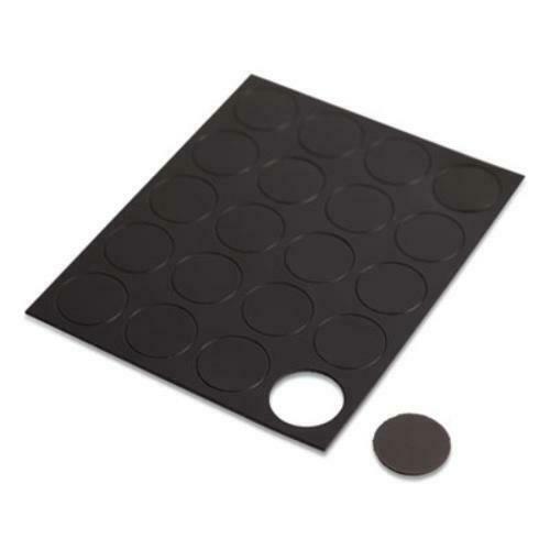 Heavy-Duty Board Magnets, Circles, Black, 0.75", 20/Pack