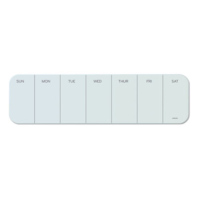 Cubicle Glass Dry Erase Undated One Week Calendar Board, 20 x 5.5, White
