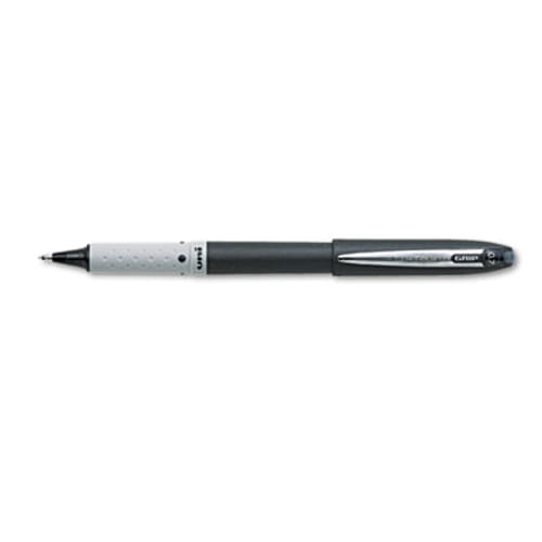 Grip Stick Roller Ball Pen, Fine 0.7mm, Black Ink/Barrel, Dozen