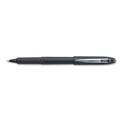 Grip Stick Roller Ball Pen, Micro 0.5mm, Black Ink/Barrel, Dozen