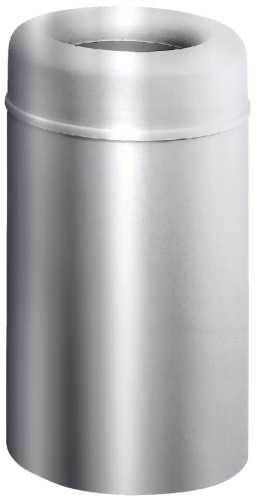 CROWN COLLECTION OPEN-TOP TRASH CAN, SATIN ALUMINUM, 30 GALLONS