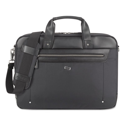 Irving Briefcase, 16.54" x 2.36" x 13.39", Polyester, Black