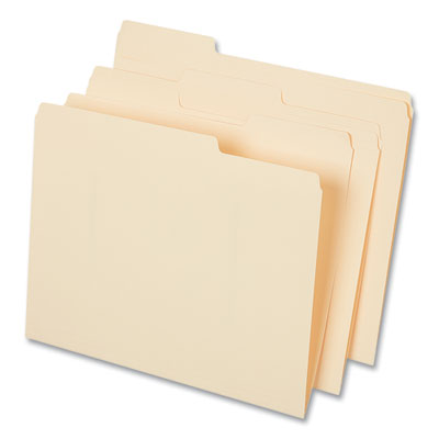 Top Tab File Folders, 1/3-Cut Tabs: Assorted, Letter Size, 0.75" Expansion, Manila, 50/Box
