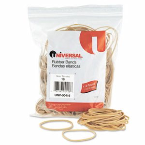 Rubber Bands, Size 16, 2-1/2 x 1/16, 475 Bands/1/4lb Pack