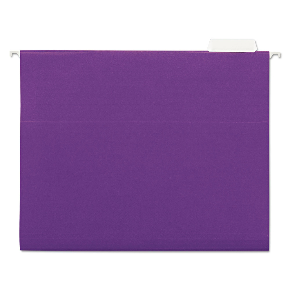 Hanging File Folders, 1/5 Tab, 11 Point Stock, Letter, Violet, 25/Box