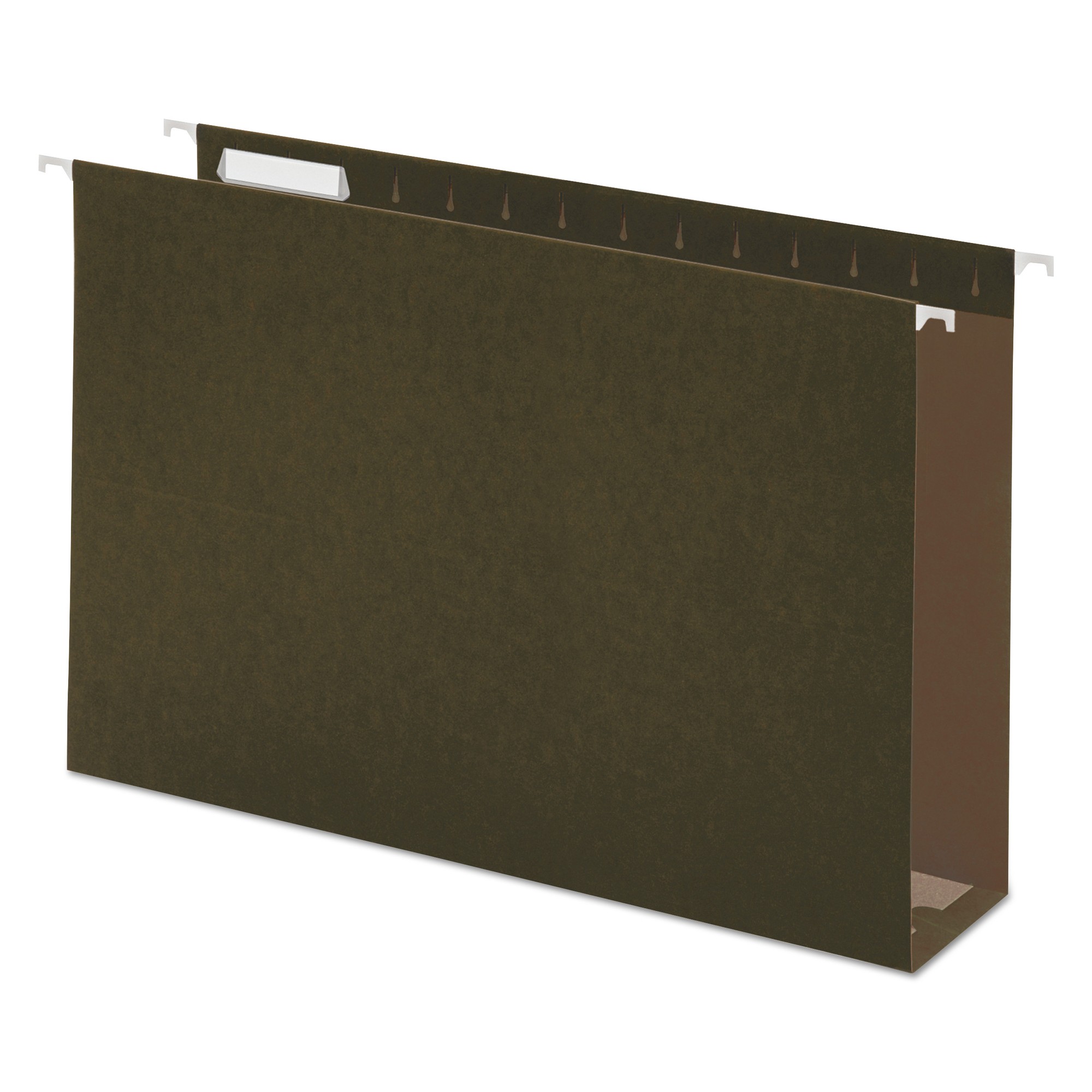 Three Inch Box Bottom Pressboard Hanging Folders, Legal, Standard Green, 25/Box