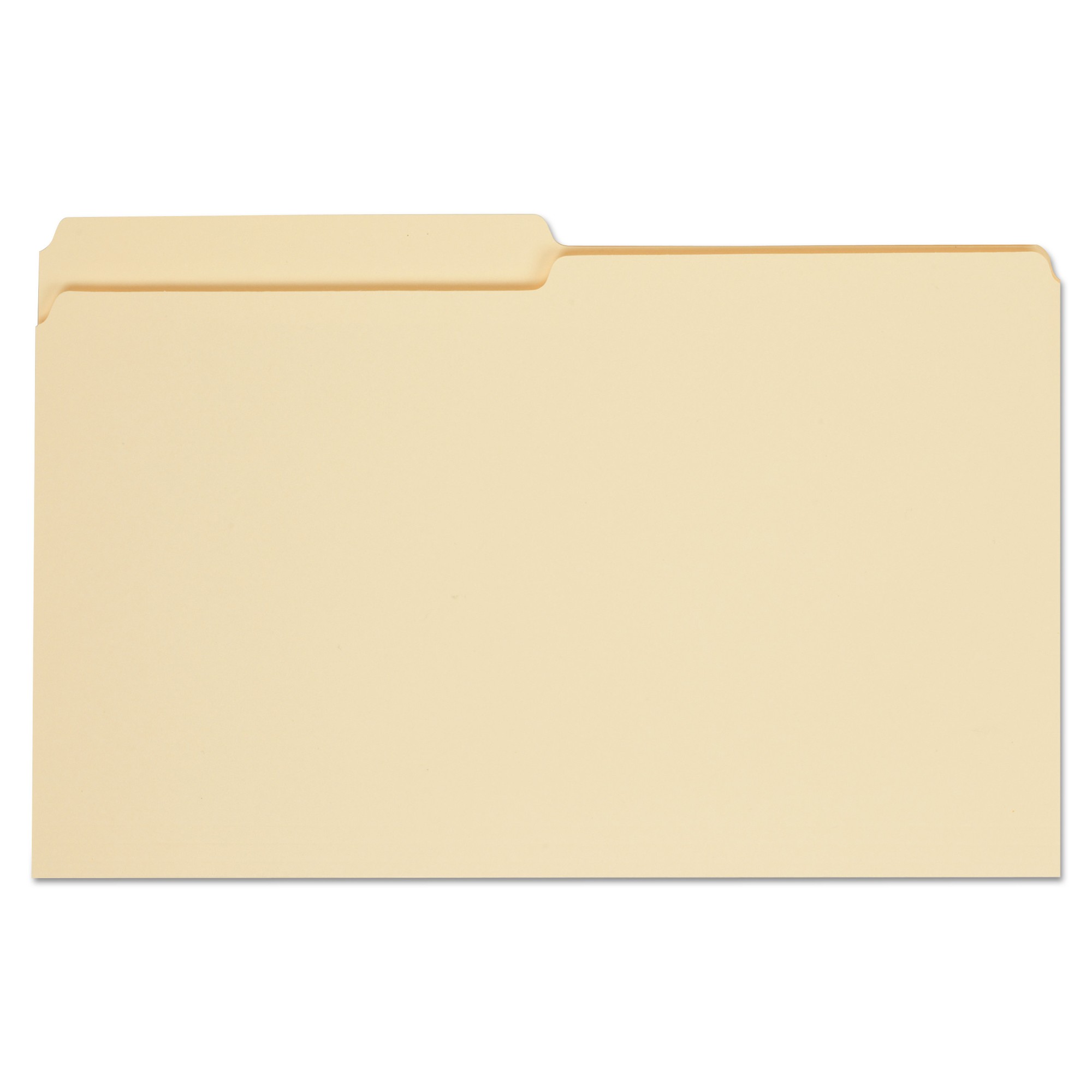 File Folders, 1/2 Cut, One-Ply Top Tab, Legal, Manila, 100/Box