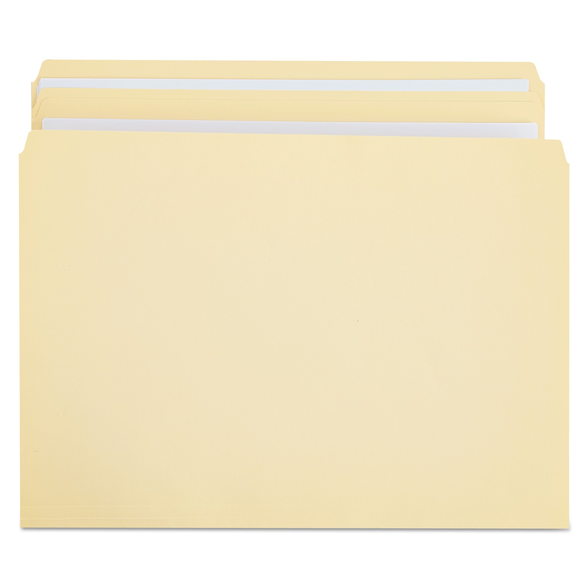 File Folders, Straight Cut, Two-Ply Top Tab, Letter, Manila, 100/Box
