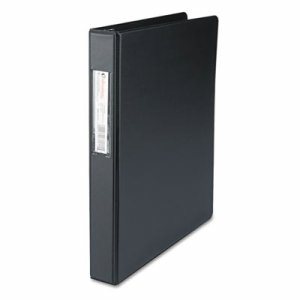 Economy Non-View Round Ring Binder With Label Holder, 1" Capacity, Black