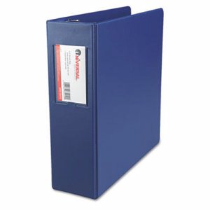 Economy Non-View Round Ring Binder With Label Holder, 3" Capacity, Royal Blue
