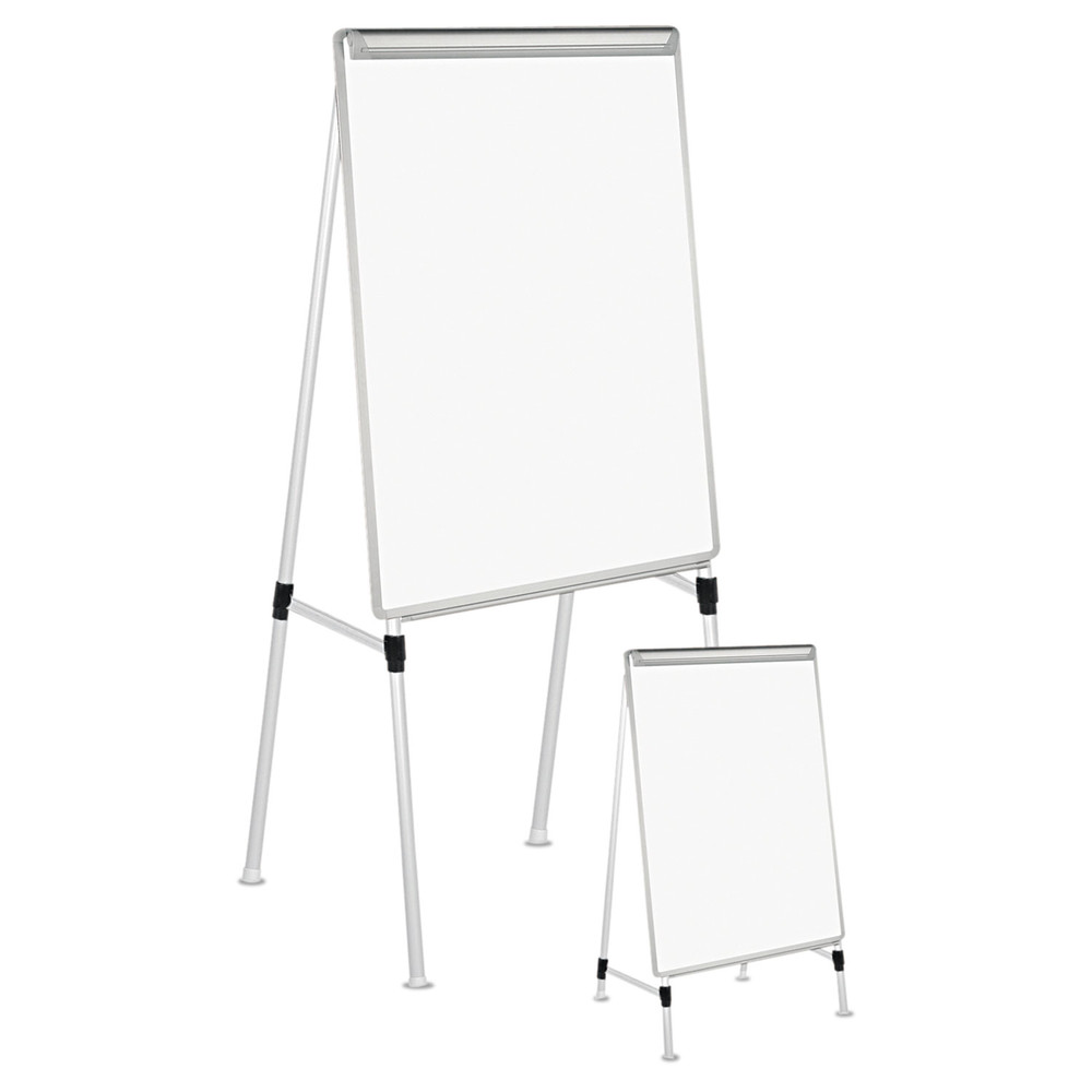 Adjustable White Board Easel, 29 x 41, White/Silver