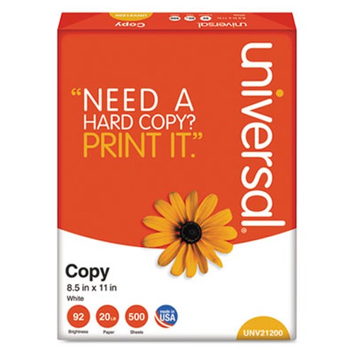Copy Paper, 92 Brightness, 20lb, 8-1/2 x 11, White, 5000 Sheets/Case