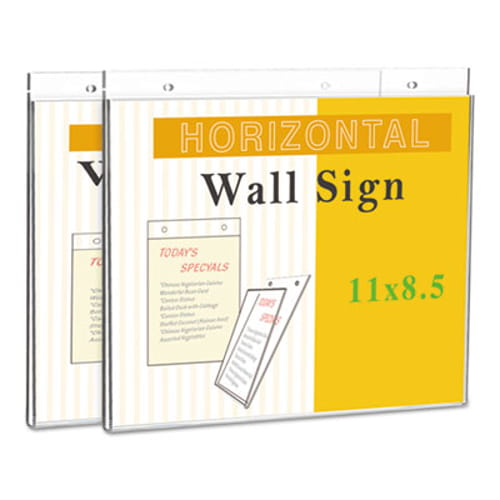 Wall Mount Sign Holder, 11" x 8 1/2", Clear