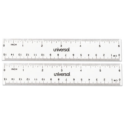 Clear Plastic Ruler, Standard/Metric, 6"