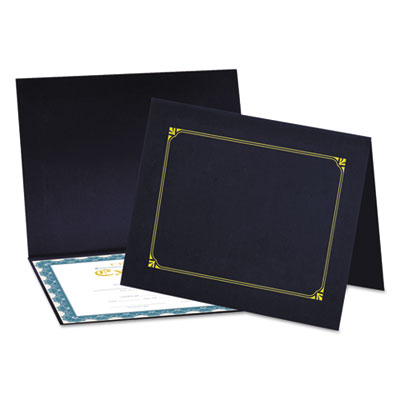 Certificate/Document Cover, 8 1/2 x 11 / 8 x 10 / A4, Navy, 6/PK