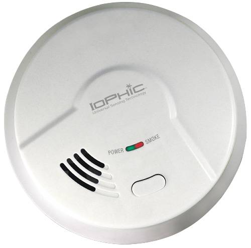 USI� IOPHIC SMOKE DETECTOR WITH 9-VOLT BATTERY