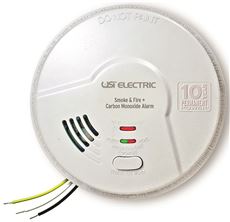 USI 3-IN-1 TAMPER PROOF SMOKE, FIRE, AND CARBON MONOXIDE SMART ALARM WITH 10 YEAR SEALED BATTERY BACK-UP, HARDWIRED
