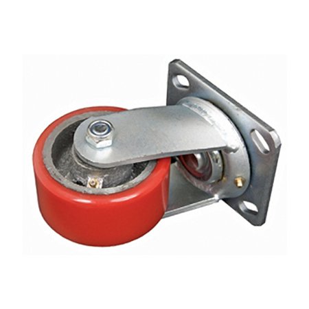 ULTRA SWIVEL SKID WHEEL - 4 IN-SILVER AND RED