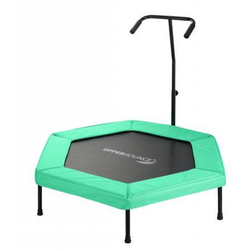 Upper Bounce 50" Mini Hexagonal Fitness Trampoline with Adjustable Handrail - Green