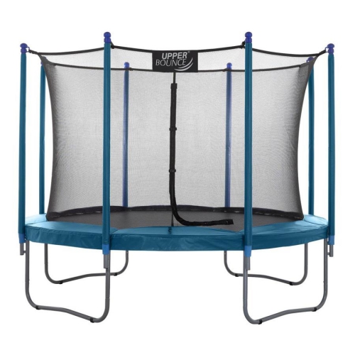 Upper Bounce 16 FT Round Trampoline Set with Safety Enclosure System - Aquamarine
