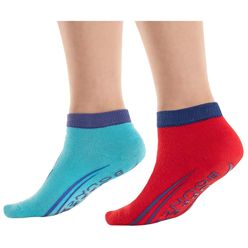 Upper Bounce Non-Slip Trampoline Ankle Socks - Twin Pack Red/Blue for Kids: Ages 3 to 6 Years