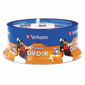 DVD-R Disc, 4.7 GB, 16x, White, 25/Pk