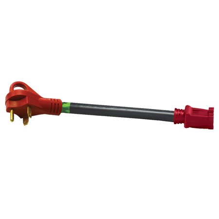 30Am-15Af Adapter Cord W/Handle, 12In, Red, Carded