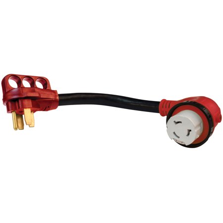 50AM-50AF 90 DEG LED DETACH ADAPTER CORD, 12 IN, RED, CARDED