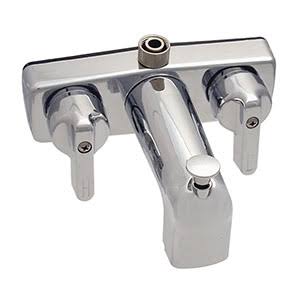 Faucet W/ Quick Connect 2In, 2 Knob, Plastic White, Box