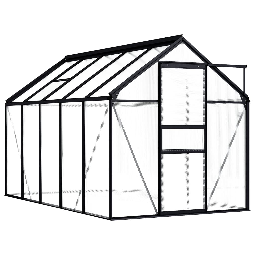 vidaXL Greenhouse Anthracite Aluminum 63.4 ft2
