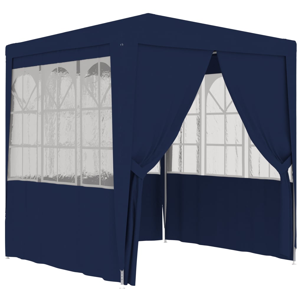 vidaXL Professional Party Tent with Side Walls 8.2'x8.2' Blue 90 g/m2